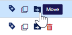 Flows page Move icon in the Manage column